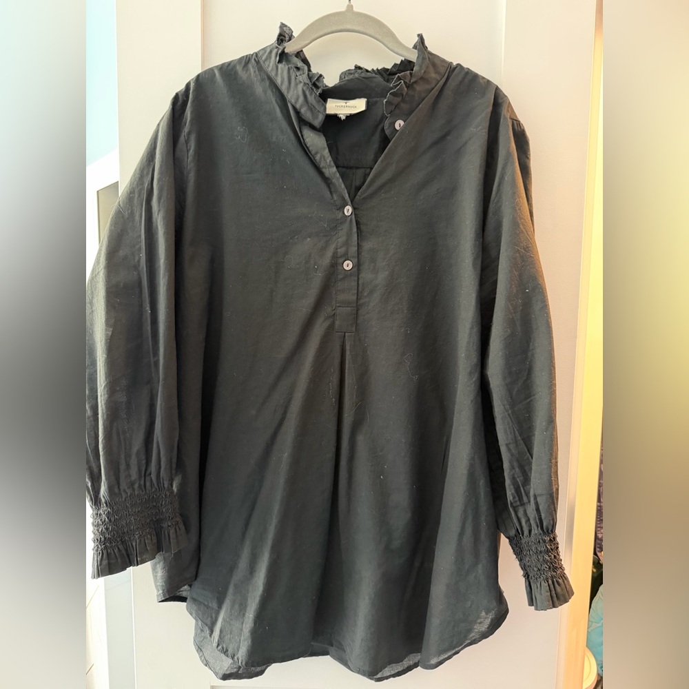 Tuckernuck Black Smocked Cuff Tunic